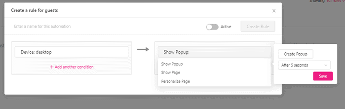 Pop-up seçeneği