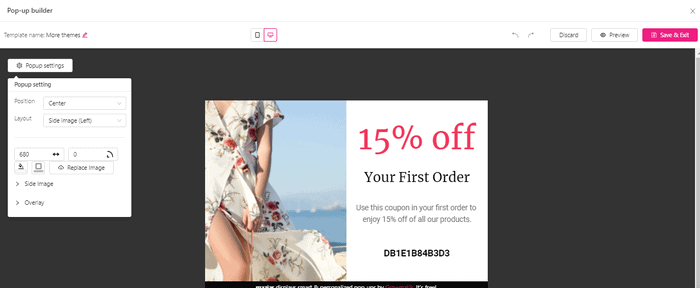 Pop-up oluşturucu