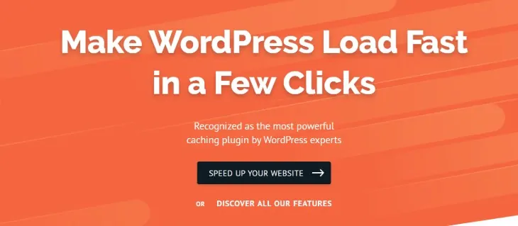หน้าแรกของเว็บไซต์อย่างเป็นทางการของธีม WP Rocket WordPress
