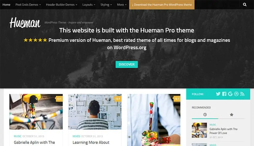 Tema WordPress Gratis Hueman