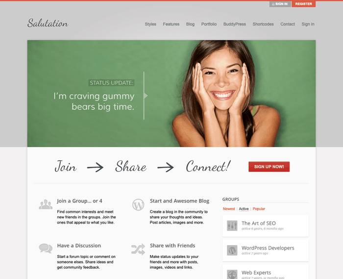 ทักทาย WordPress ธีม