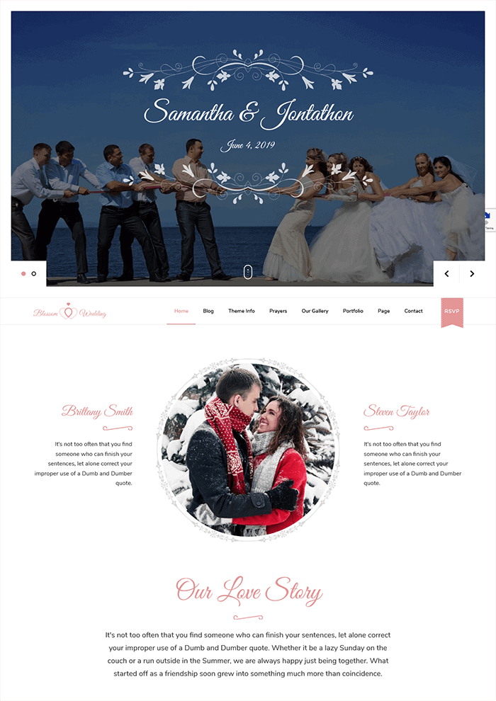 ธีม Blossom Wedding Pro