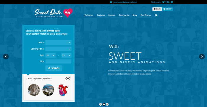 ธีม WordPress SweetDate