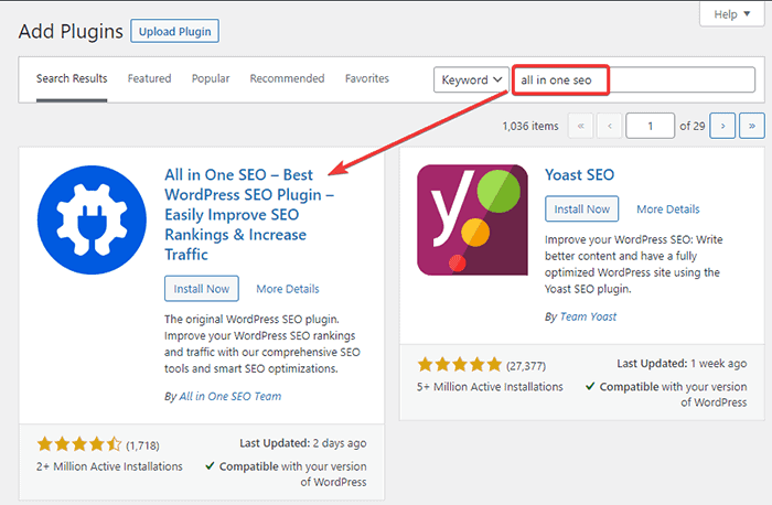 Installation und Aktivierung des All-in-One-SEO-Plugins