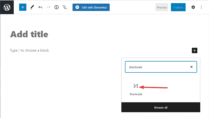 Hinzufügen eines benutzerdefinierten Shortcode-Blocks in WordPress