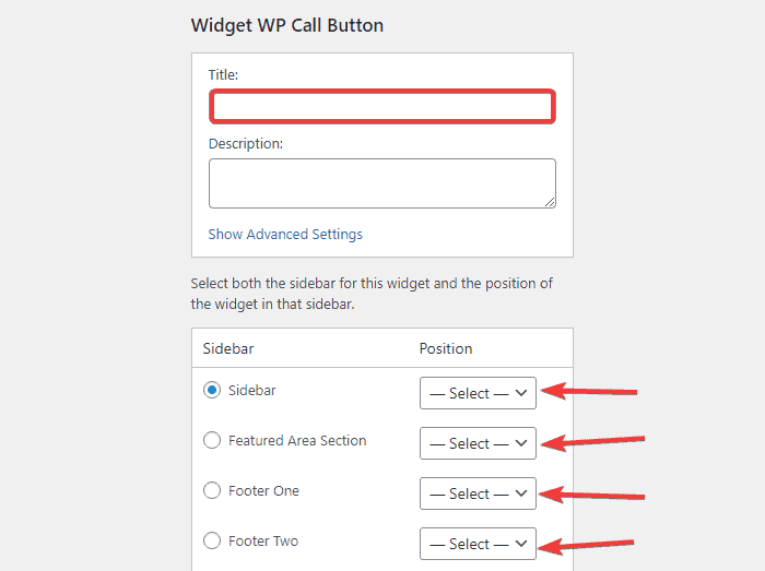 Bearbeiten Sie das WP Call Button-Widget