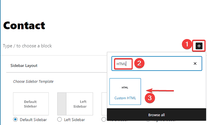 HTML-Block hinzufügen
