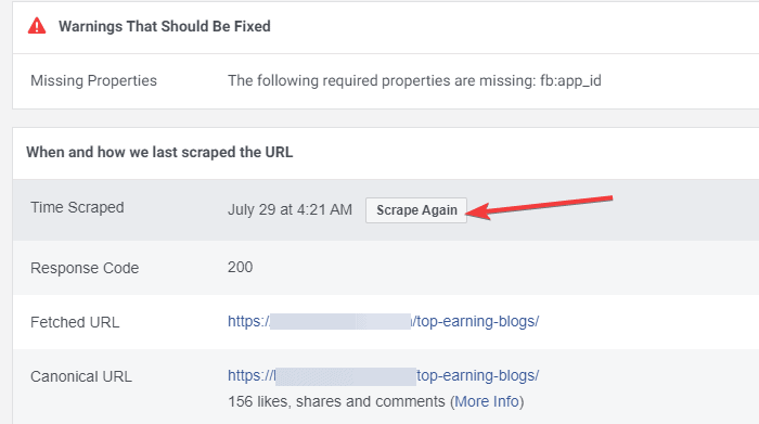 Option "Erneut schaben" im Debug-Tool