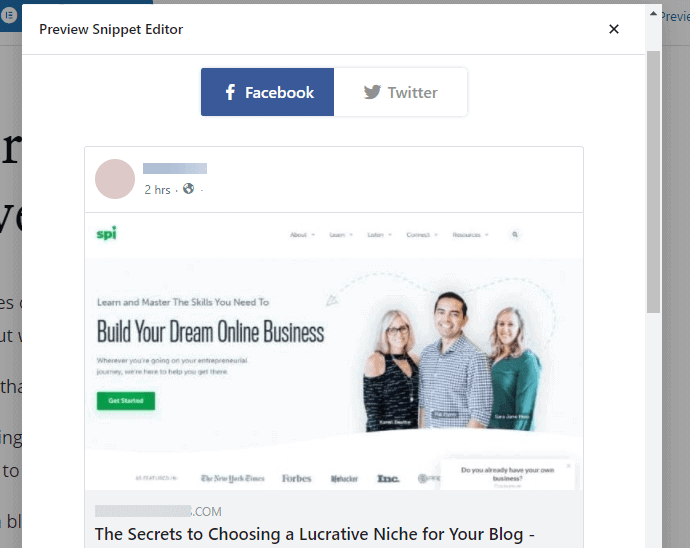 Vorschau des Facebook-Thumbnails