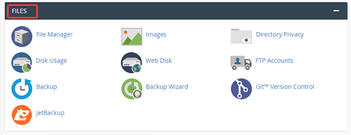 Dateimanager-Option auf cPanel
