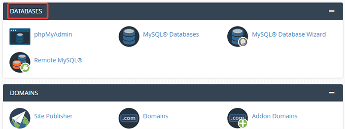 Datenbankverwaltung auf cPanel