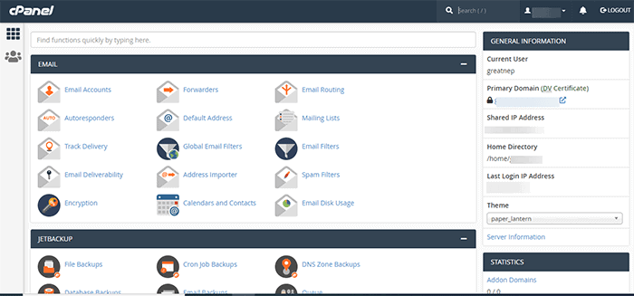 cpanel-Beispiel