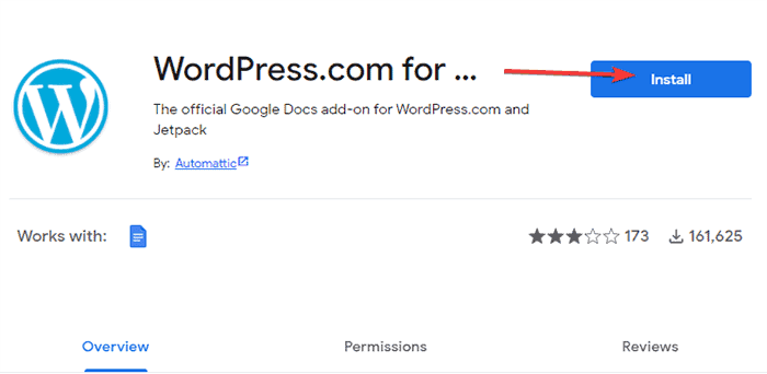 WordPress.com für Google Docs-Erweiterung