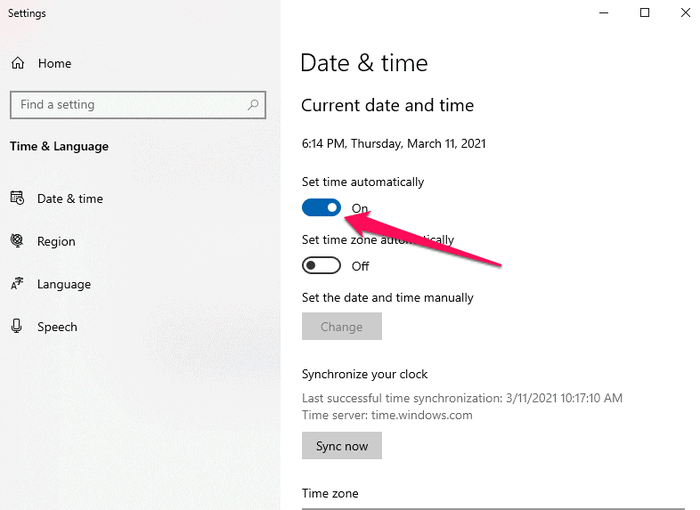 Stellen Sie das Datum und die Uhrzeit in Windows automatisch ein