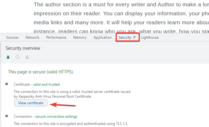 SSL-Zertifikat in Chrome anzeigen