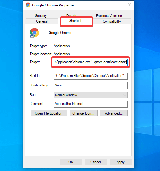 Deaktivieren Sie Chrome von der Überprüfung von SSL-Zertifikaten