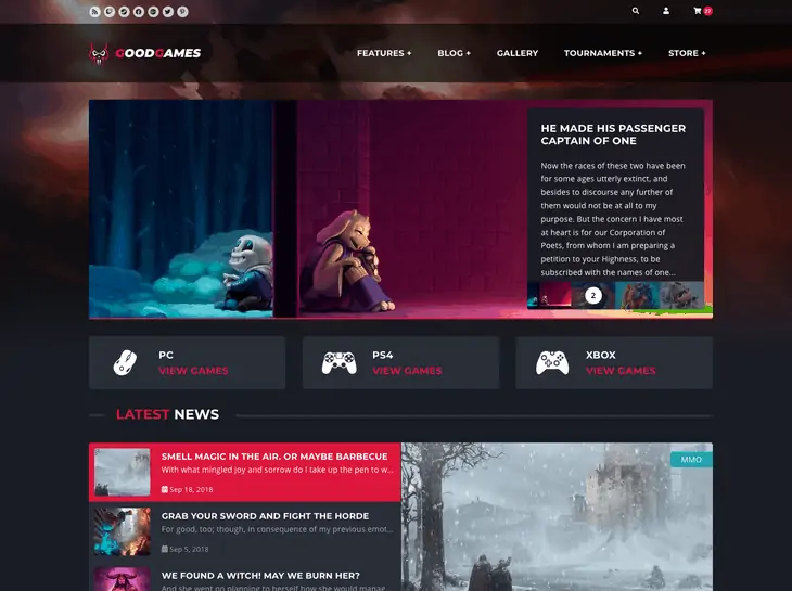 GoodGames Gaming WordPress Theme