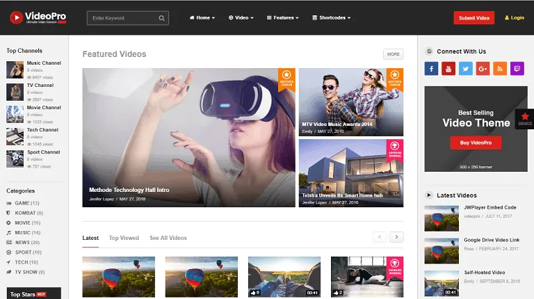 ธีม wordpress videopro