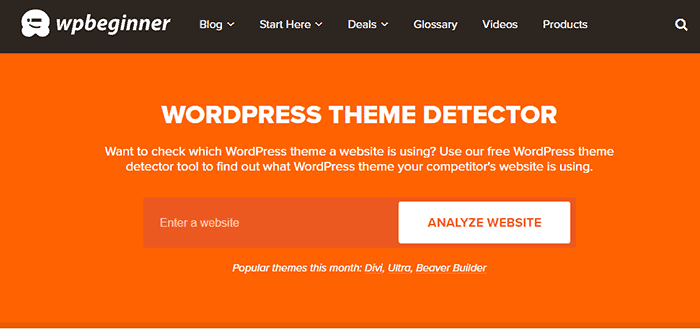 ตัวตรวจจับธีม wpbeginner