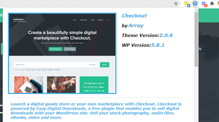 การดูชื่อธีมโดยใช้ส่วนขยายใน Chrome