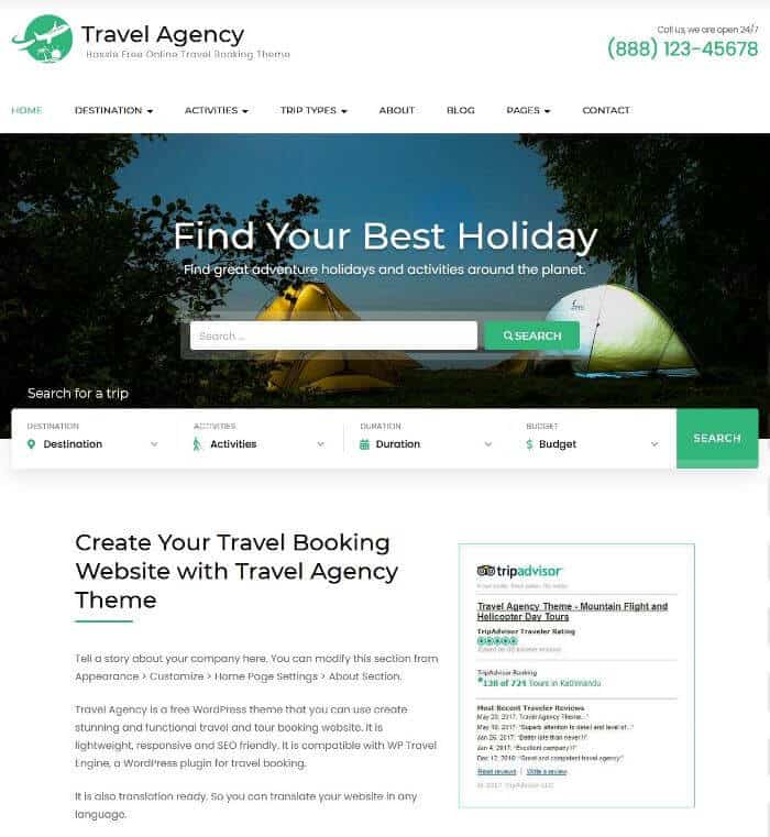 WordPress-Theme für Reisebüros