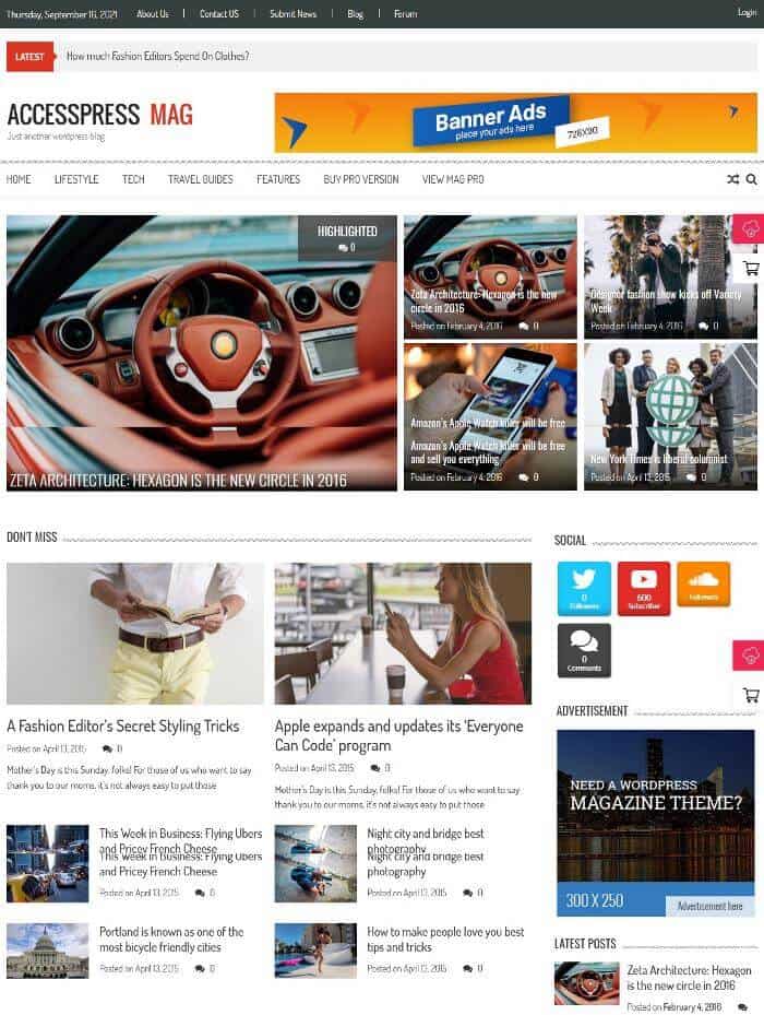 AccessPress Mag WordPress тема