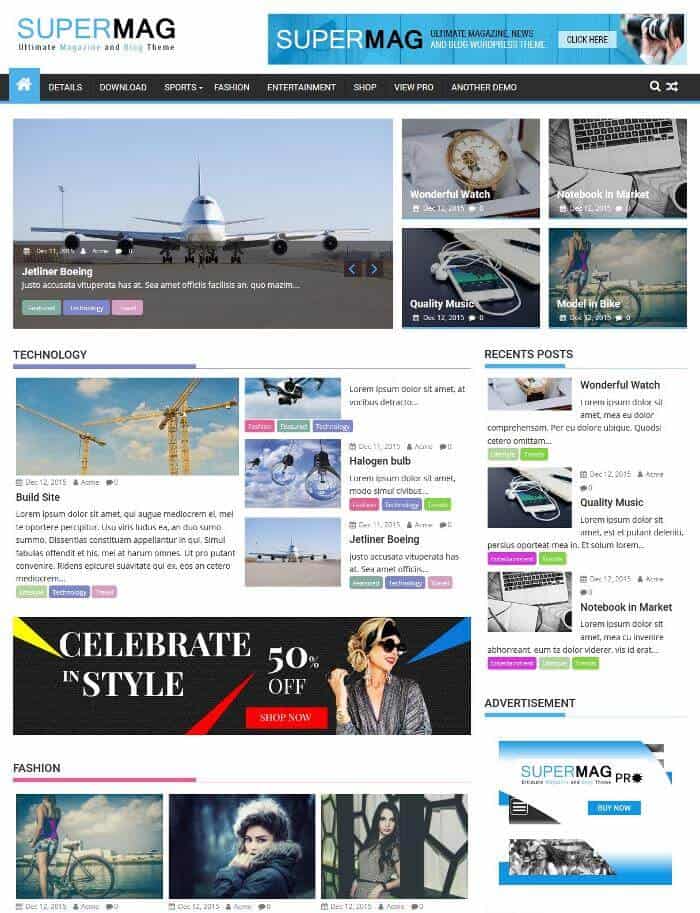 WordPress тема SuperMag