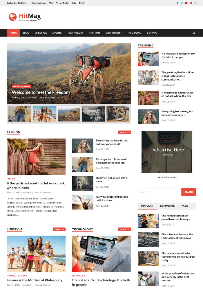 WordPress тема HitMag