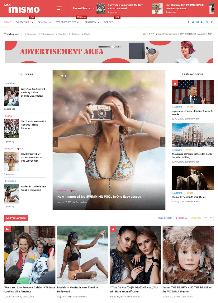Тема WordPress для Mismo
