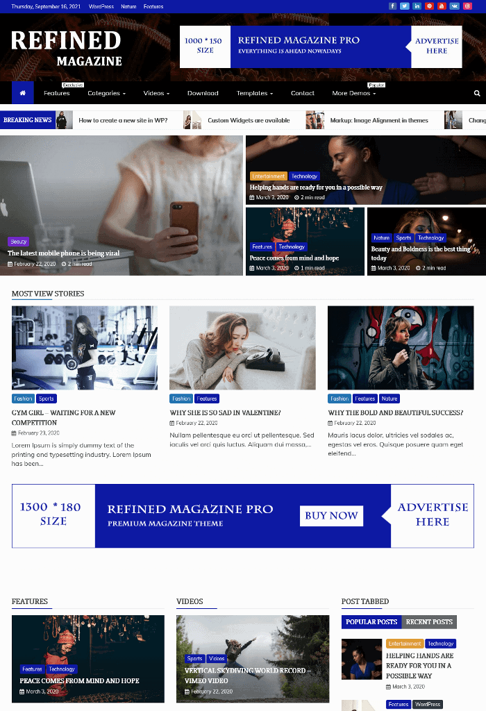 Изысканный журнал WordPress тема