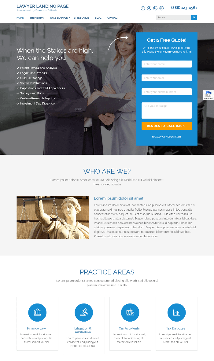 Anwalt Landing Page WordPress Theme
