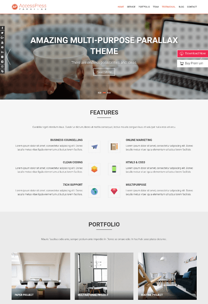 AccessPress Parallax WordPress-Theme