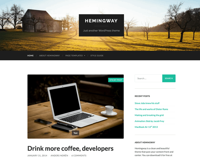 Hemingway-WordPress-Theme