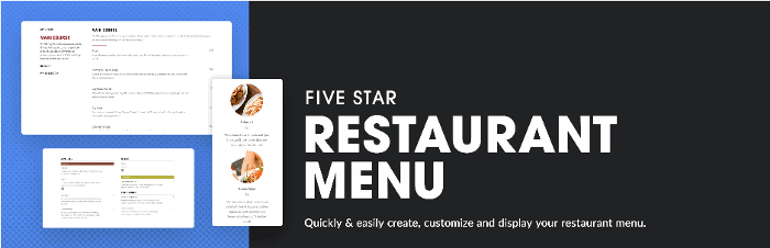 Fünf-Sterne-Restaurant-Menü WordPress-Plugin