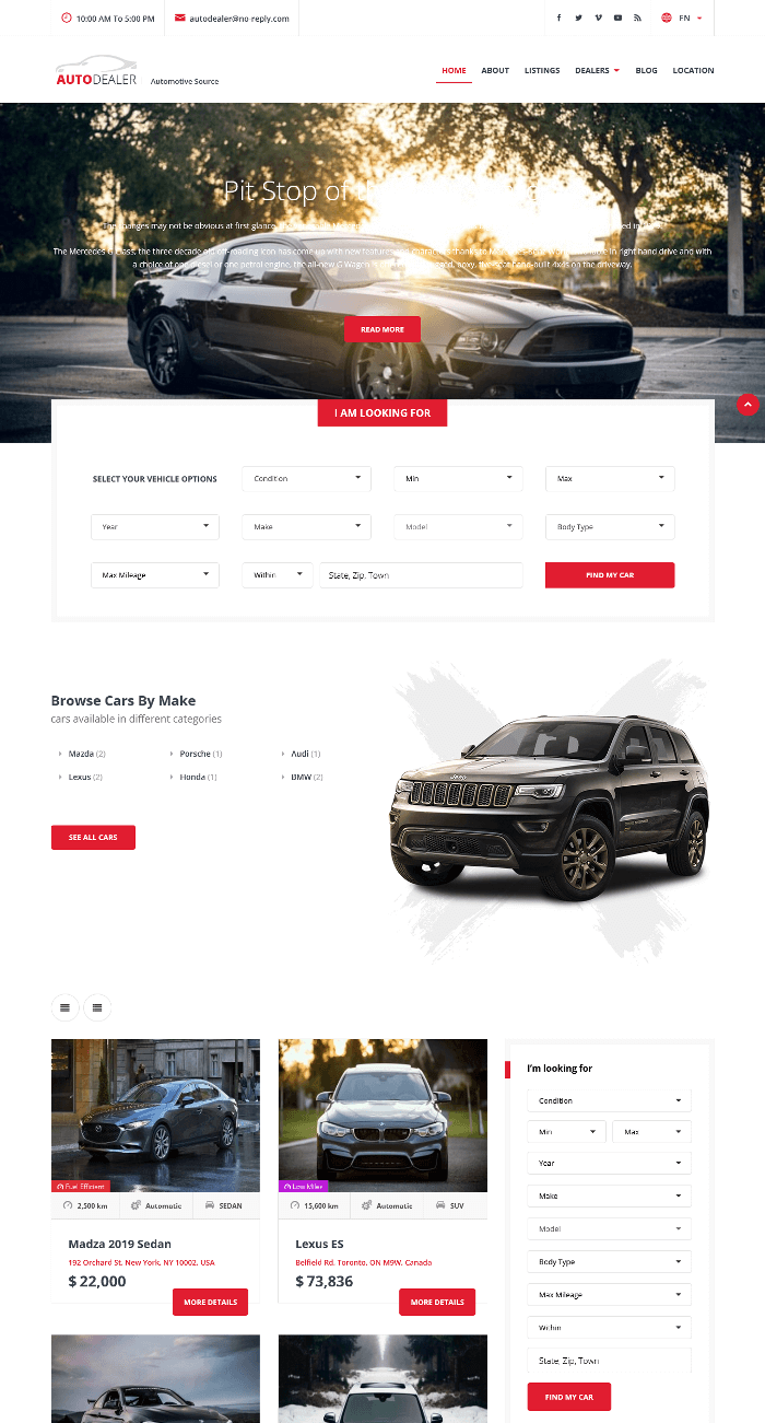 WordPress-Theme für Auto-Listing