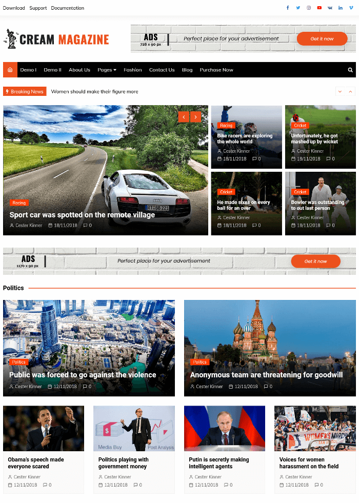 WordPress-Thema für das Creme-Magazin
