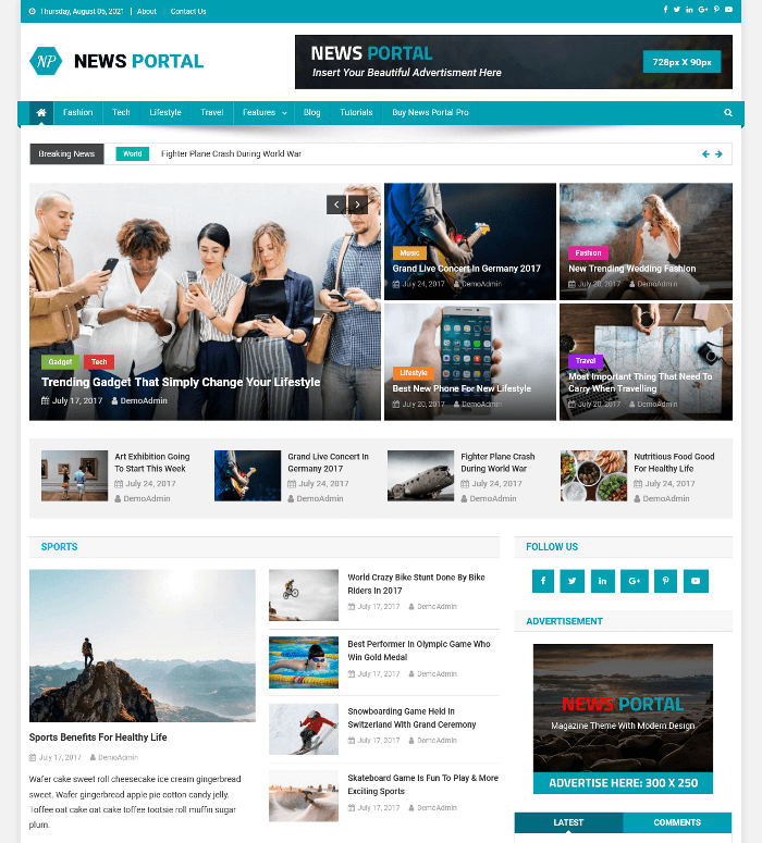 WordPress-Thema für das Nachrichtenportal