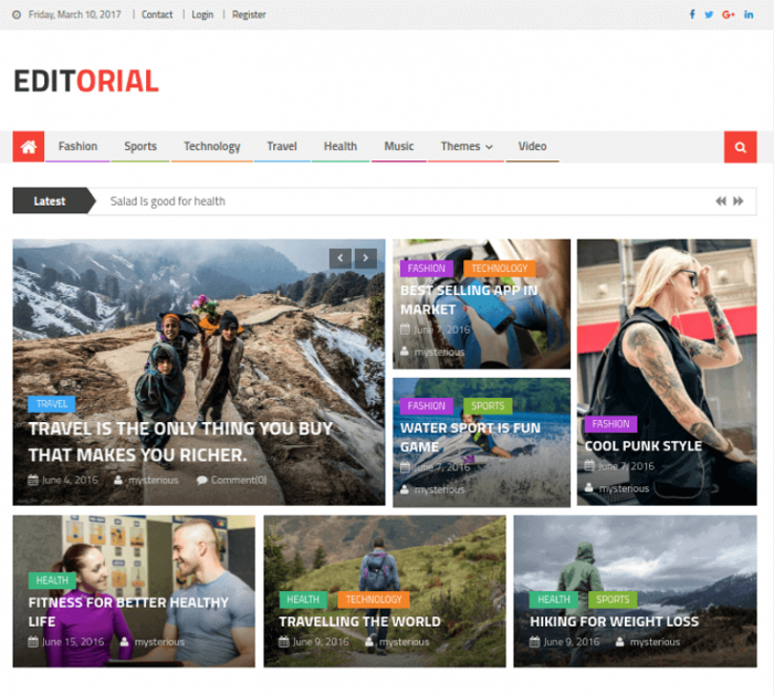 Redaktionelles WordPress-Theme