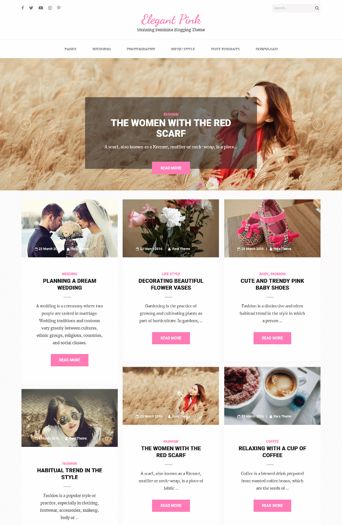 Elegantes rosa WordPress-Thema