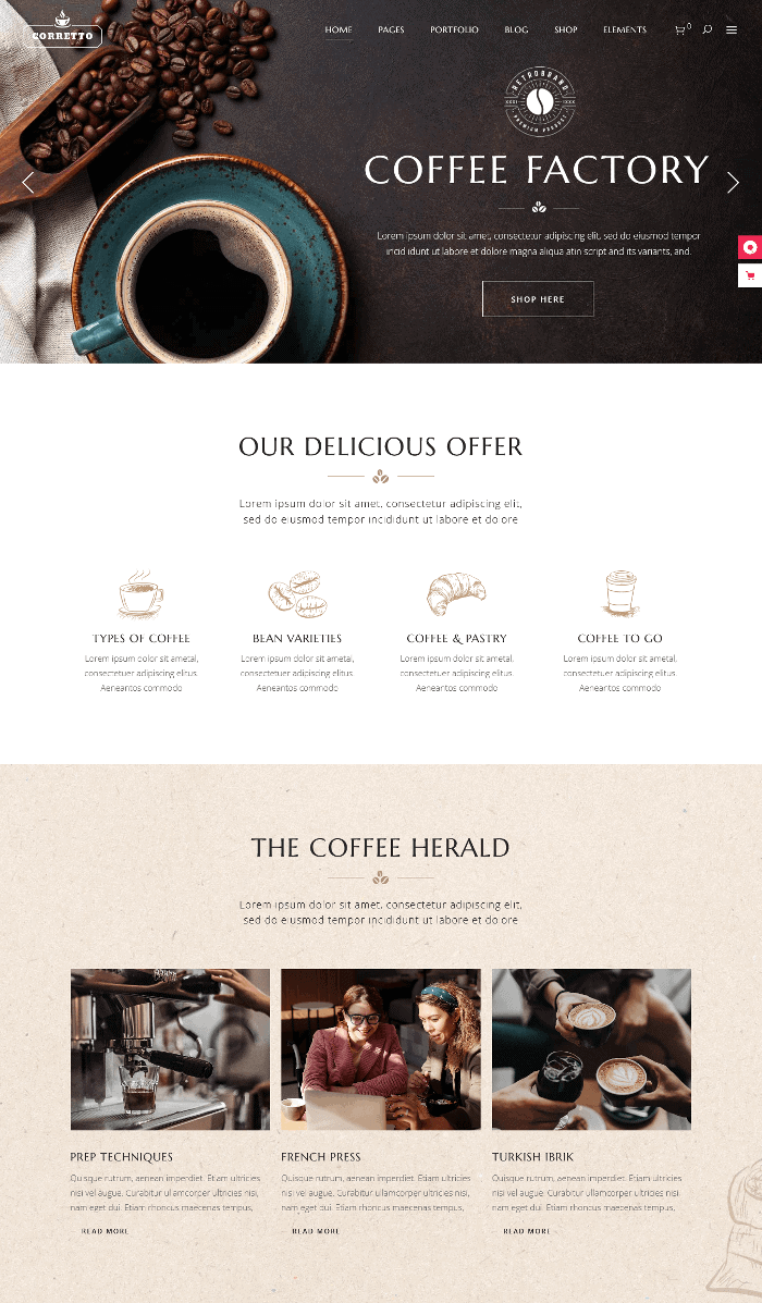 Tema WordPress Corretto