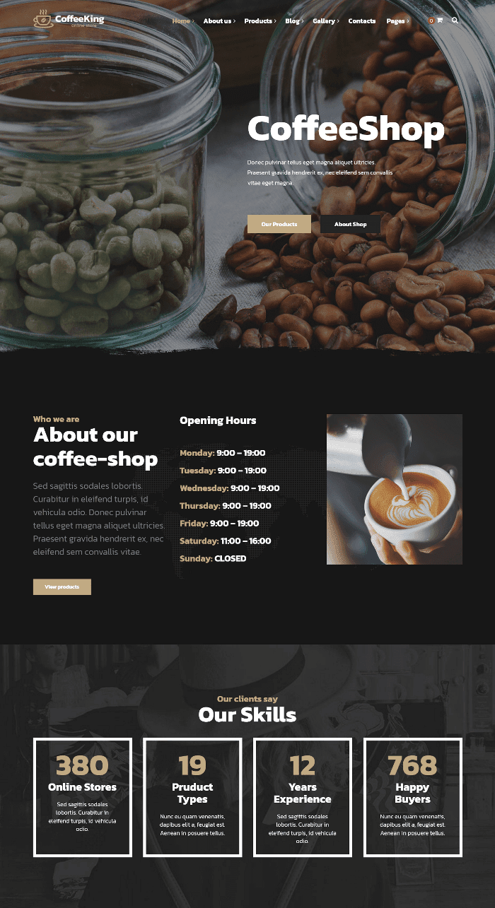 Tema WordPress Coffee King