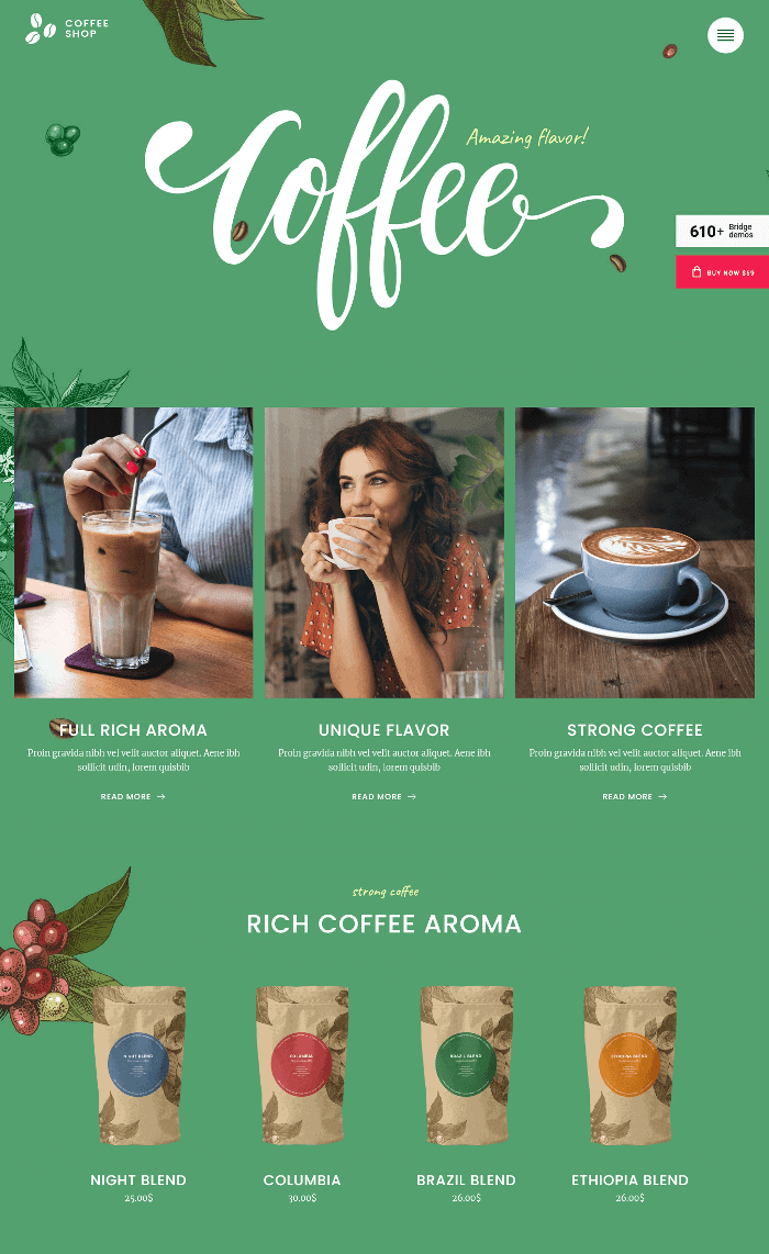 Bridge - Tema WordPress pentru cafenea