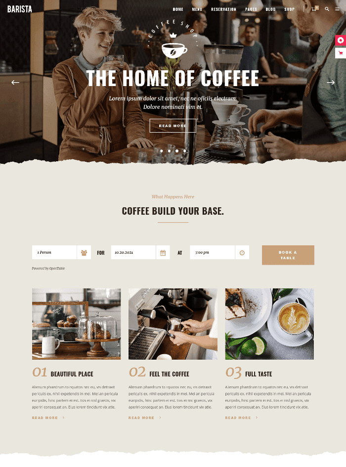 Tema WordPress Barista