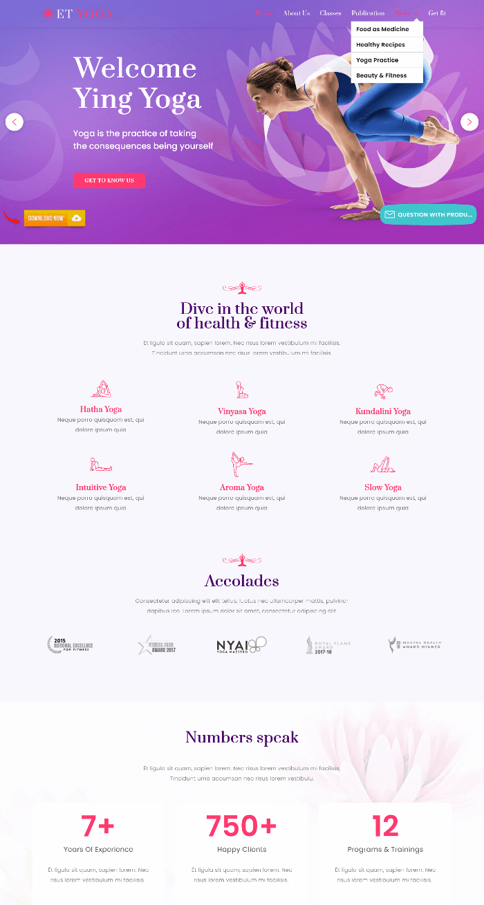 Тема WordPress для йоги ET