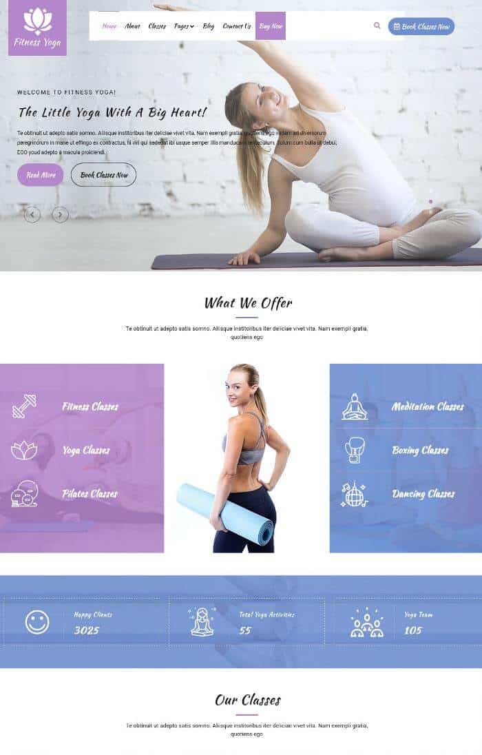Тема VW Yoga Fitness для WordPress