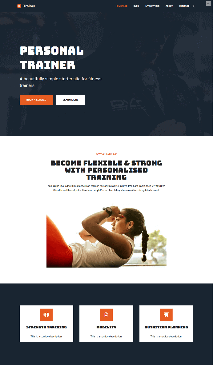 Neve — тема WordPress для фитнес-тренеров