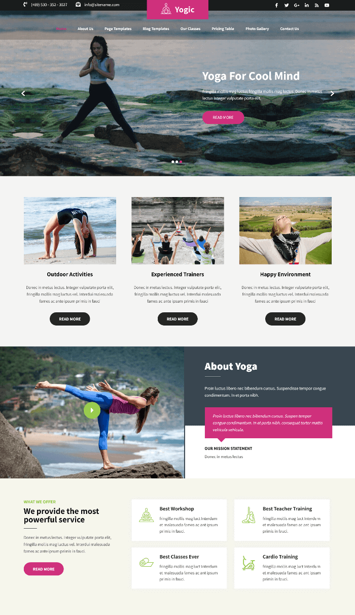 Йогическая облегченная тема WordPress