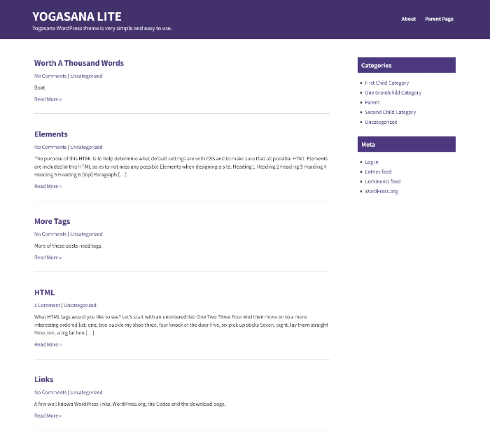 Yogasana Lite WordPress Theme