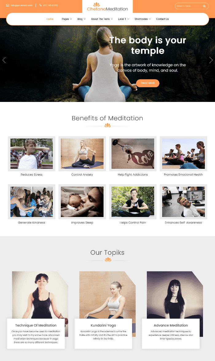 Тема WordPress для медитации и йоги