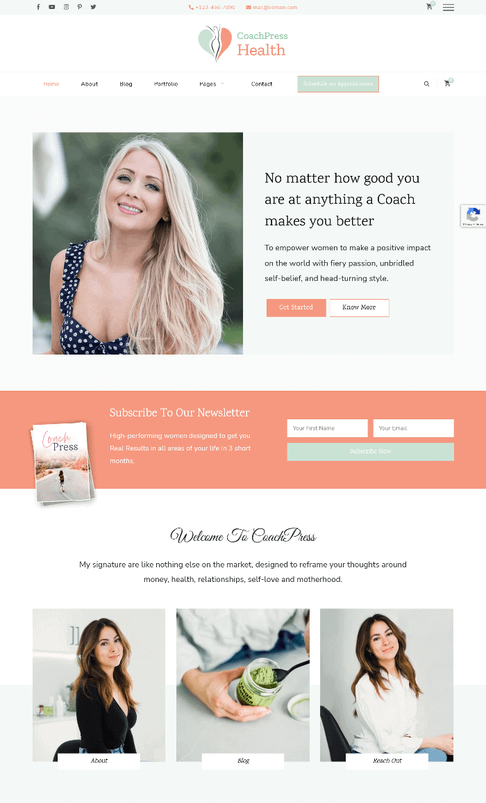 WordPress тема CoachPress Здоровье